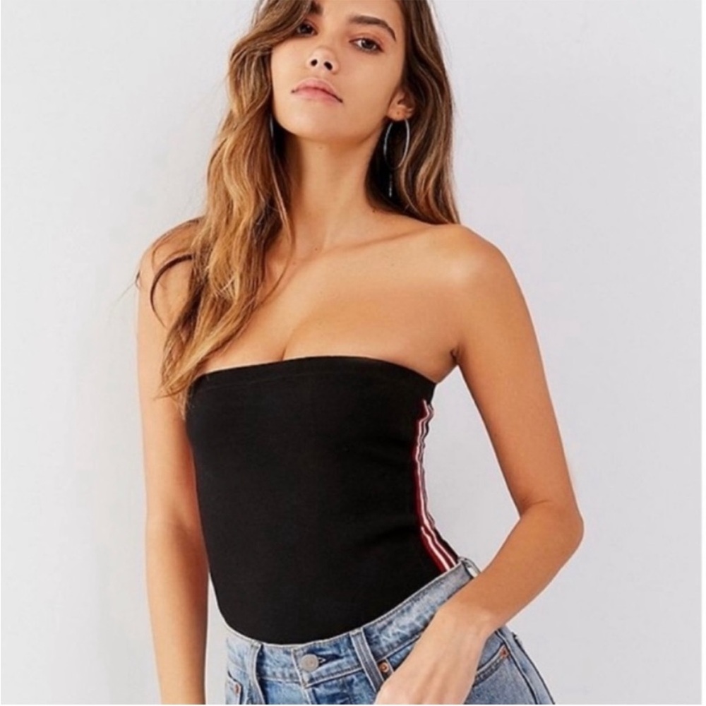 Urban Outfitters "Out from Under" Black Striped Bodysuit, Size Small